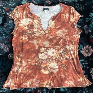 Inc international rose top USA made Whimsigoth boho floral